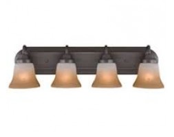 Amber Glass with Brushed Antique Bronze Finish Light